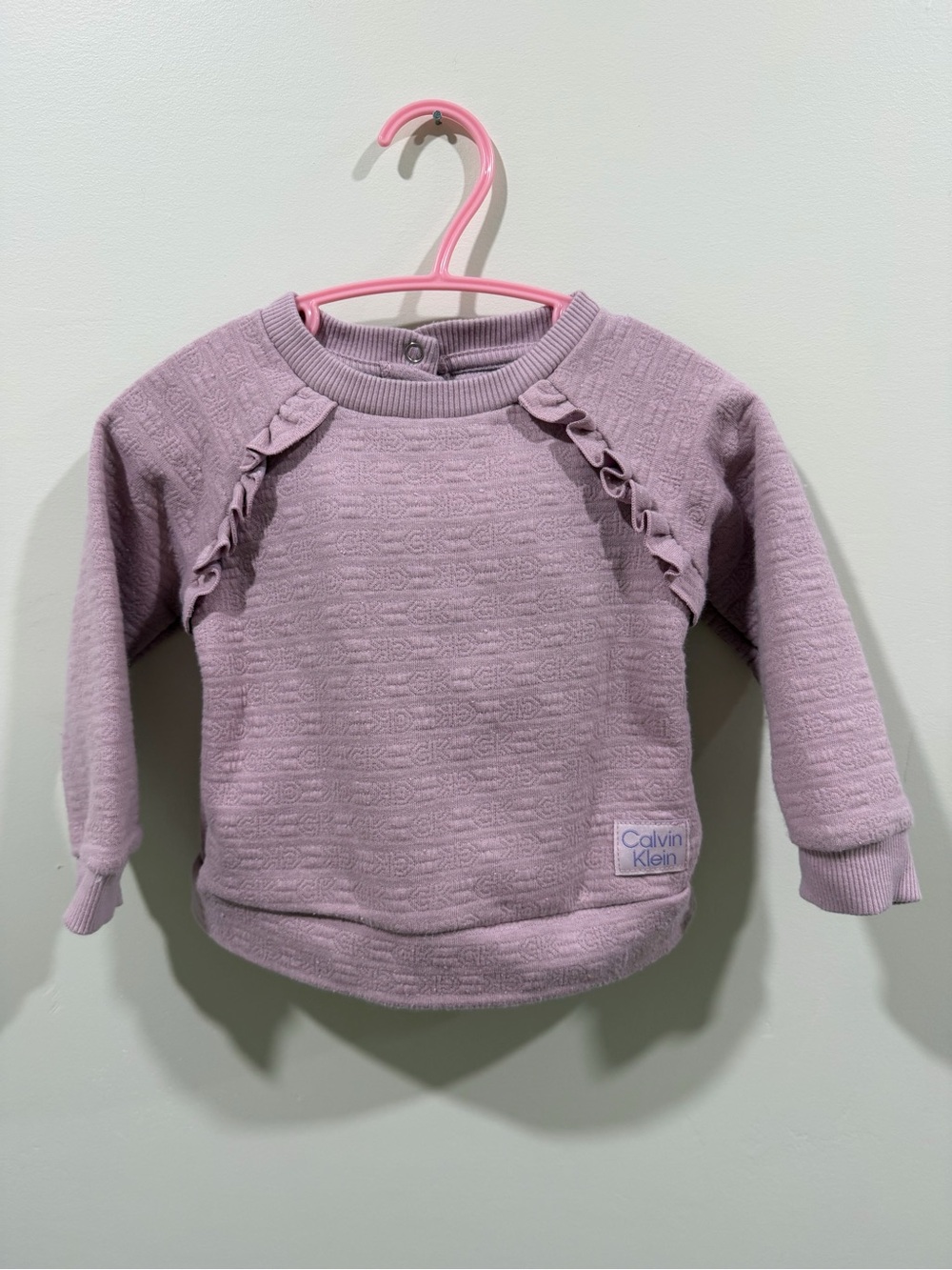 Calvin Klein Lilac Ruffle Detail Sweatshirt